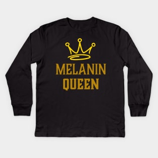 Melanin Queen, Black Woman, African American, Black History Kids Long Sleeve T-Shirt